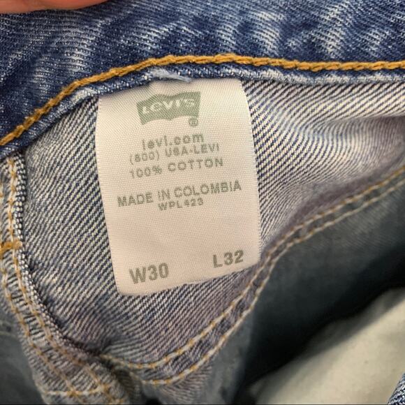 Levi’s Cropped 501 Cutoff Denim Jeans Tapered - Picture 7 of 7